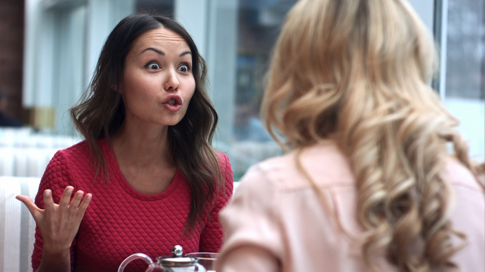 Friend talking to her best friend feeling anxious