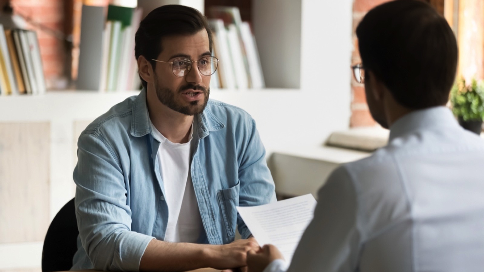 Man talking to his manager